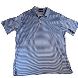 Grant Thomas Polo Shirt Men L Double Mercerized Pima Cotton Stripe Golf Resort